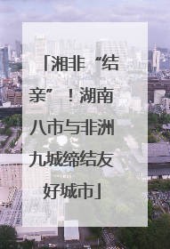湘非“结亲”！湖南八市与非洲九城缔结友好城市