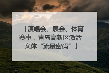 演唱会、展会、体育赛事，青岛高新区激活文体“流量密码”