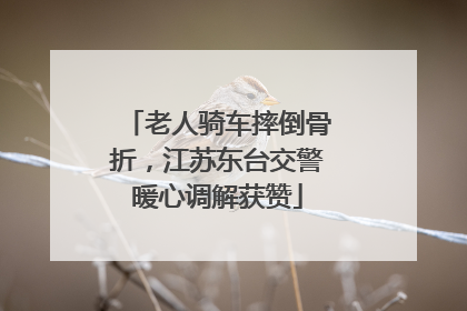 老人骑车摔倒骨折，江苏东台交警暖心调解获赞