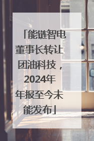 能链智电董事长转让团油科技，2024年年报至今未能发布