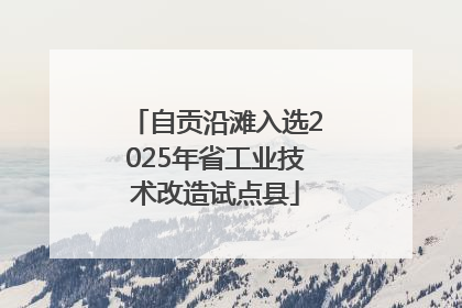 自贡沿滩入选2025年省工业技术改造试点县