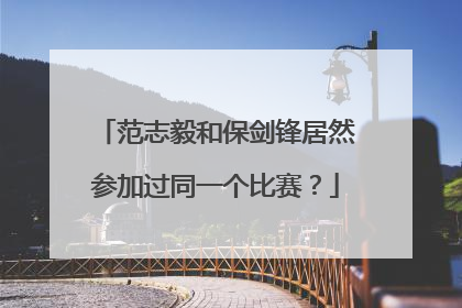 范志毅和保剑锋居然参加过同一个比赛？