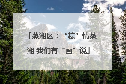 蒸湘区：“粽”情蒸湘 我们有“画”说