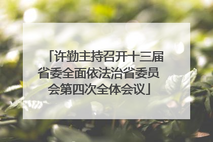 许勤主持召开十三届省委全面依法治省委员会第四次全体会议