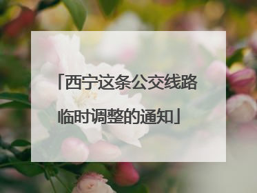西宁这条公交线路临时调整的通知