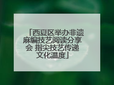 西夏区举办非遗麻编技艺阅读分享会 指尖技艺传递文化温度
