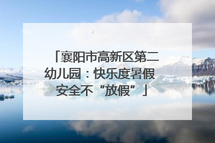襄阳市高新区第二幼儿园：快乐度暑假 安全不“放假”