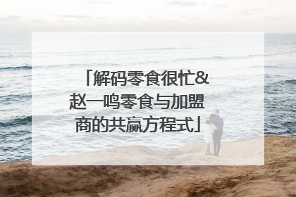 解码零食很忙&赵一鸣零食与加盟商的共赢方程式