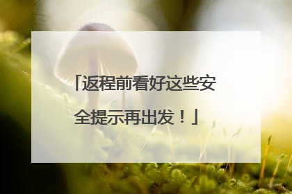 返程前看好这些安全提示再出发！