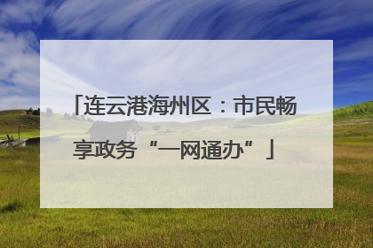 连云港海州区：市民畅享政务“一网通办”
