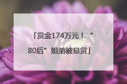 赏金174万元！“80后”姐弟被悬赏