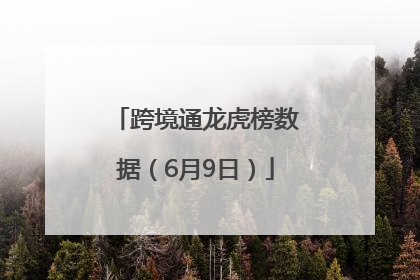 跨境通龙虎榜数据（6月9日）