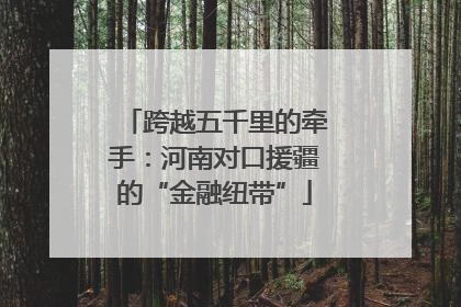 跨越五千里的牵手：河南对口援疆的“金融纽带”