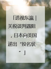 透视东瀛｜关税谈判遇阻，日本向美国递出“投名状”