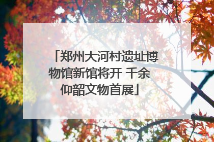 郑州大河村遗址博物馆新馆将开 千余仰韶文物首展