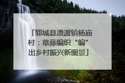 郓城县潘渡镇杨庙村：草藤编织“编”出乡村振兴新图景