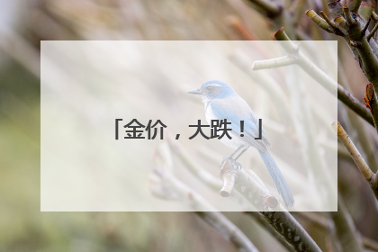 金价，大跌！