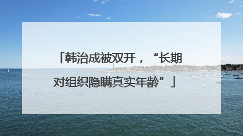 韩治成被双开，“长期对组织隐瞒真实年龄”