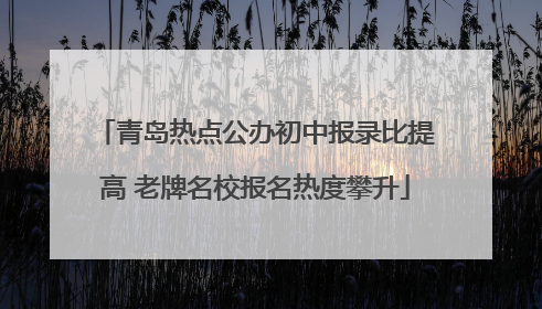 青岛热点公办初中报录比提高 老牌名校报名热度攀升