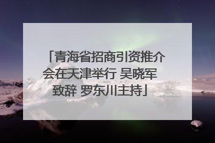 青海省招商引资推介会在天津举行 吴晓军致辞 罗东川主持