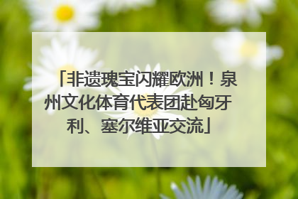 非遗瑰宝闪耀欧洲！泉州文化体育代表团赴匈牙利、塞尔维亚交流