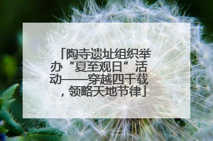 陶寺遗址组织举办“夏至观日”活动——穿越四千载，领略天地节律