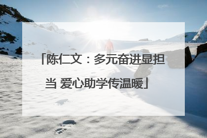 陈仁文：多元奋进显担当 爱心助学传温暖