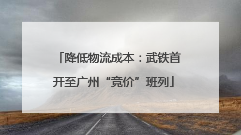 降低物流成本：武铁首开至广州“竞价”班列