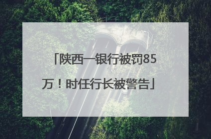 陕西一银行被罚85万！时任行长被警告