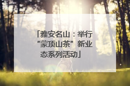 雅安名山：举行“蒙顶山茶”新业态系列活动