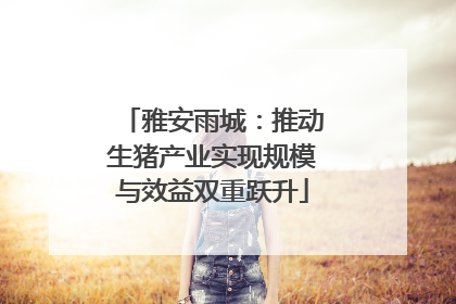 雅安雨城：推动生猪产业实现规模与效益双重跃升