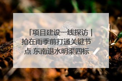项目建设一线探访｜抢在雨季前打通关键节点 东南退水明渠四标段项目顺利完工