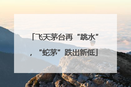 飞天茅台再“跳水”，“蛇茅”跌出新低