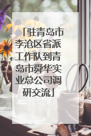 驻青岛市李沧区省派工作队到青岛市舜华实业总公司调研交流