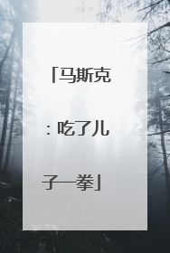 马斯克：吃了儿子一拳