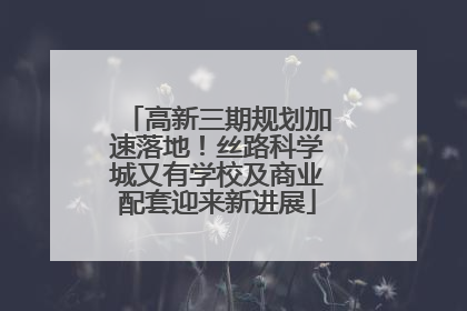 高新三期规划加速落地！丝路科学城又有学校及商业配套迎来新进展