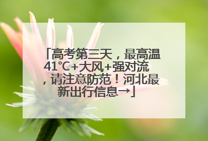高考第三天，最高温41℃+大风+强对流，请注意防范！河北最新出行信息→