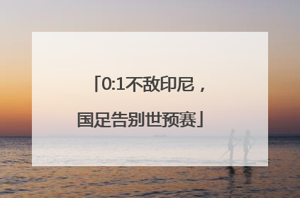 0:1不敌印尼，国足告别世预赛