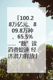 100.28万亿元、809.8万种、65.5%……“数”读消费提速 经济潜力释放