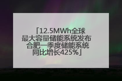 12.5MWh全球最大容量储能系统发布 合肥一季度储能系统同比增长425%