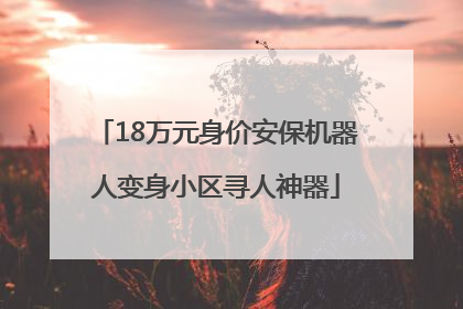 18万元身价安保机器人变身小区寻人神器
