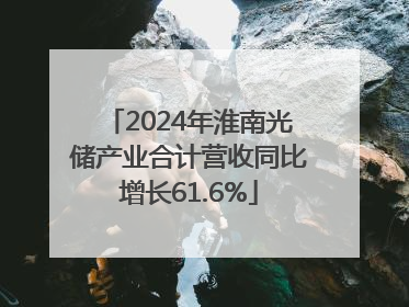 2024年淮南光储产业合计营收同比增长61.6%