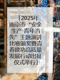 2025年南京市“安全生产 青年当先”主题演讲比赛颁奖暨青春建功高质量发展行动出征仪式举行