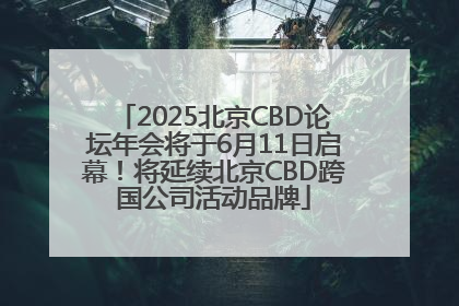 2025北京CBD论坛年会将于6月11日启幕！将延续北京CBD跨国公司活动品牌