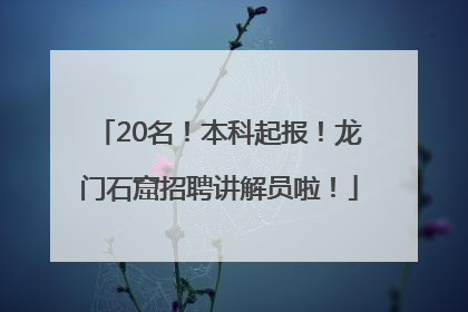 20名！本科起报！龙门石窟招聘讲解员啦！
