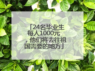 24名毕业生每人1000元，他们将去往祖国需要的地方