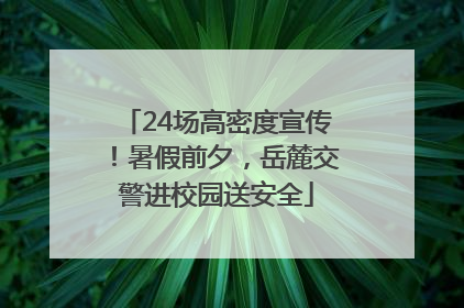 24场高密度宣传！暑假前夕，岳麓交警进校园送安全