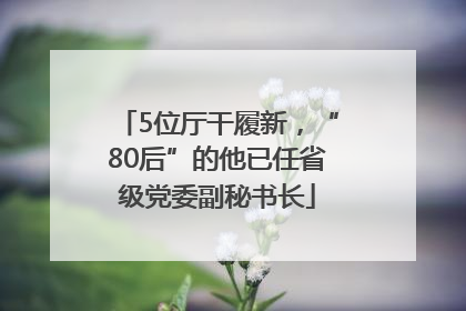 5位厅干履新，“80后”的他已任省级党委副秘书长