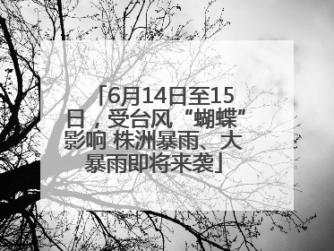 6月14日至15日，受台风“蝴蝶”影响 株洲暴雨、大暴雨即将来袭