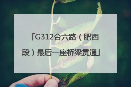G312合六路（肥西段）最后一座桥梁贯通